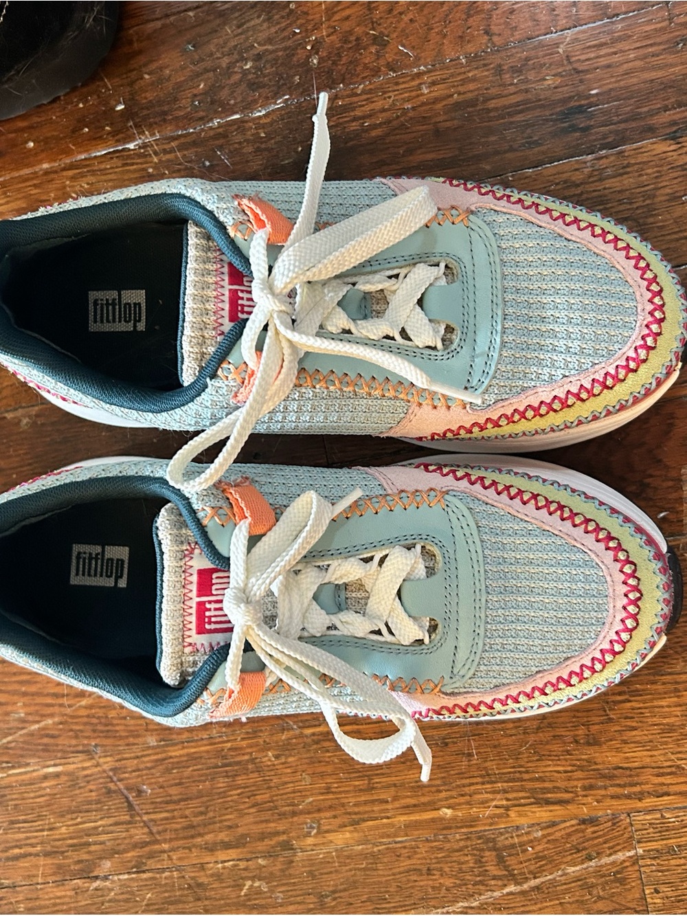 FitFlop Light Blue & Pink Casual Lace-Up Sneakers